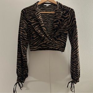 Brown/black zebra print long sleeve from F21! Perfect for fall!